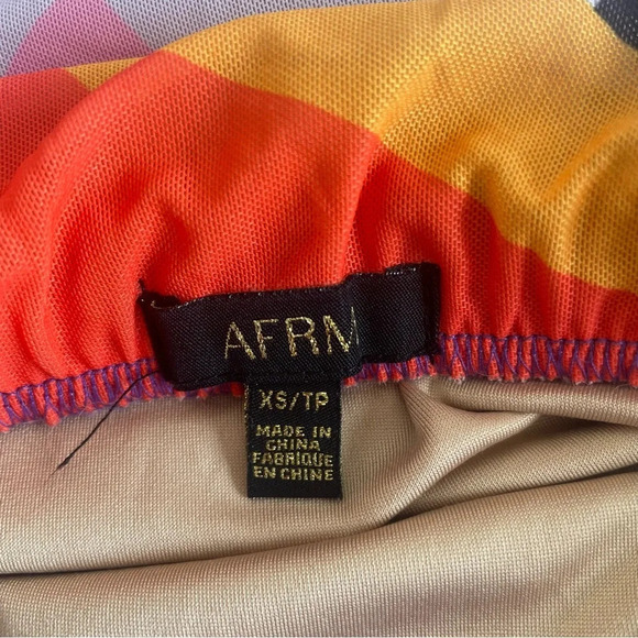 AFRM Orange with other multicolored prints skirt 33315. - Picture 4 of 6